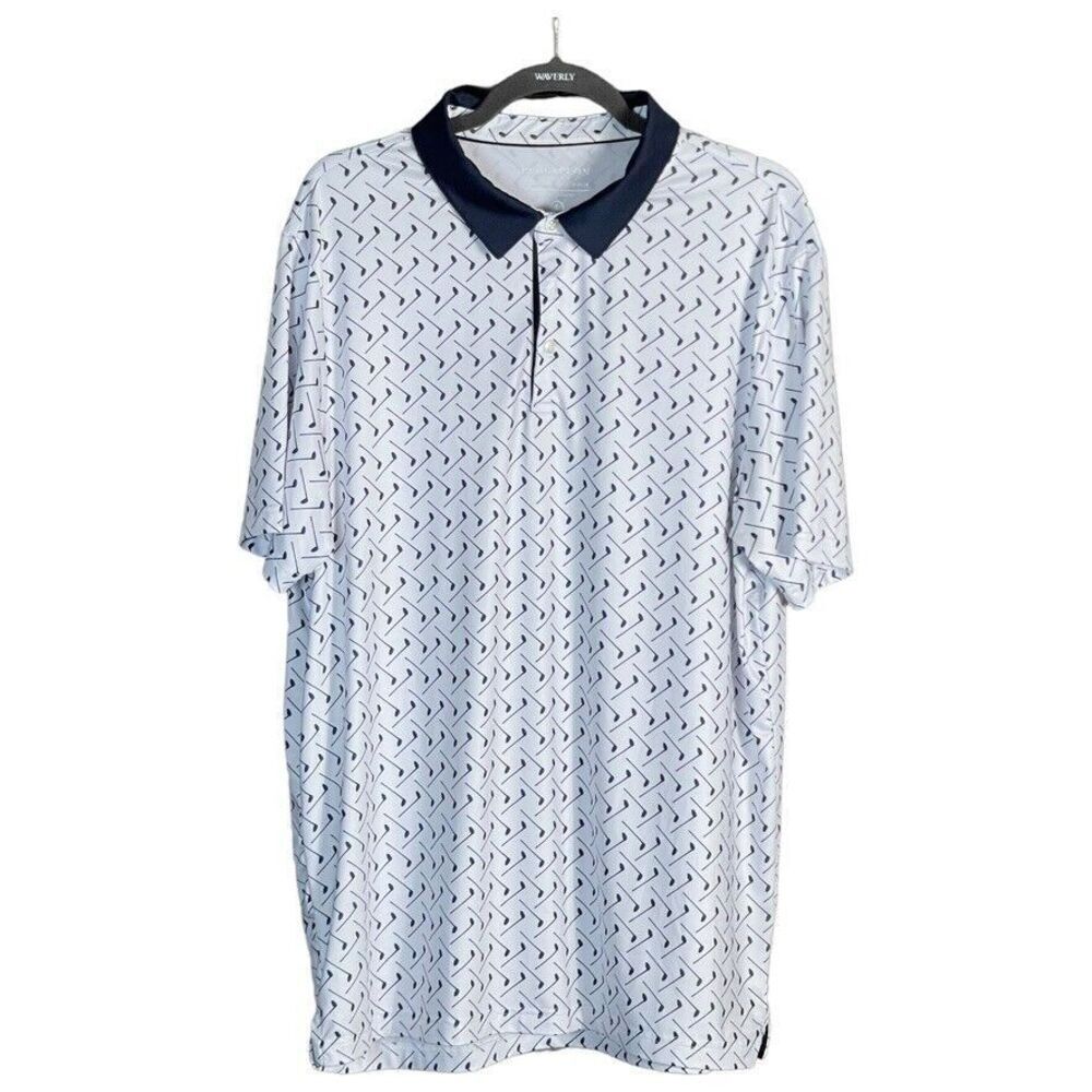 P POLAFLON Mens Shirt Large Polo Golf Clubs Novelty All Over Print Fathers Day